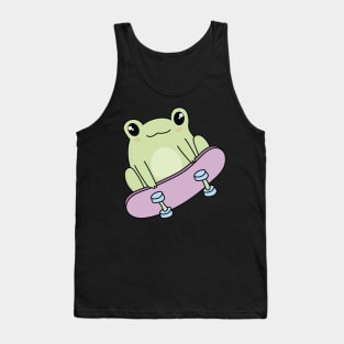 Kawaii Skateboarding Frog Tank Top